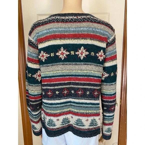 Wool/Silk blend Floral knit Women Sweater size S by David Brooks - Picture 2 of 4